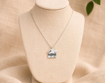 Delicate and beautiful silver swimming necklace suitable for man and woman, jewelry from Israel