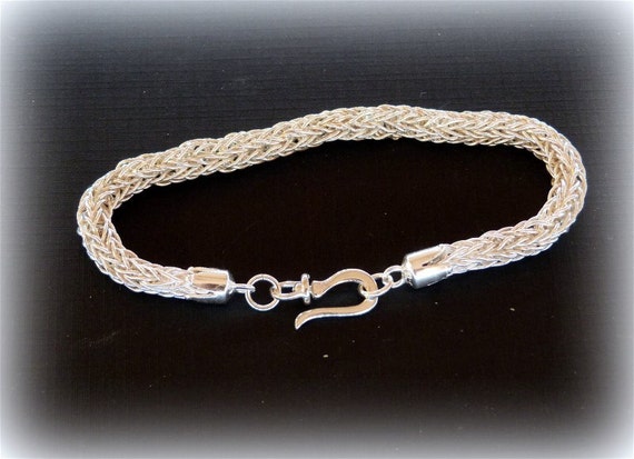 Fine silver, 2 way, double loop in loop bracelet