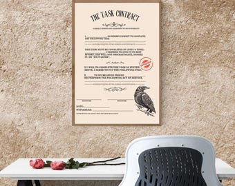 Friend's Procrastination Contract – Do the Task Pay Your Friend - Productivity - Notarized Task Completion Agreement - Printable Contract