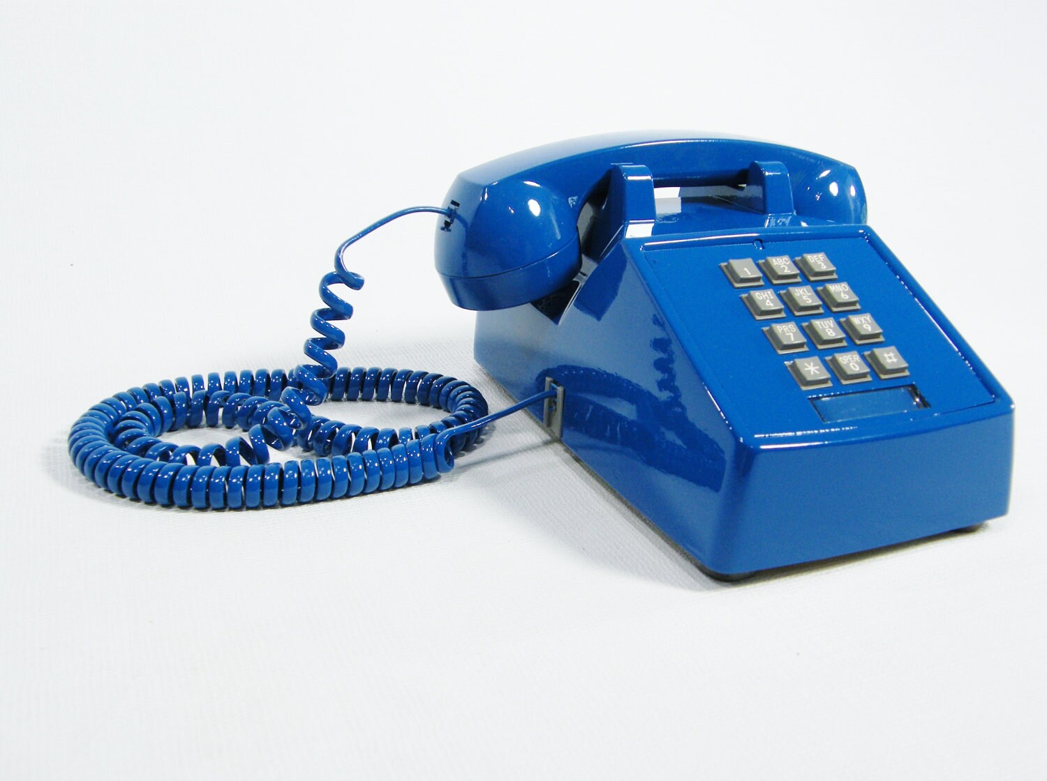 Vintage Telephone Electric Blue push button phone Etsy