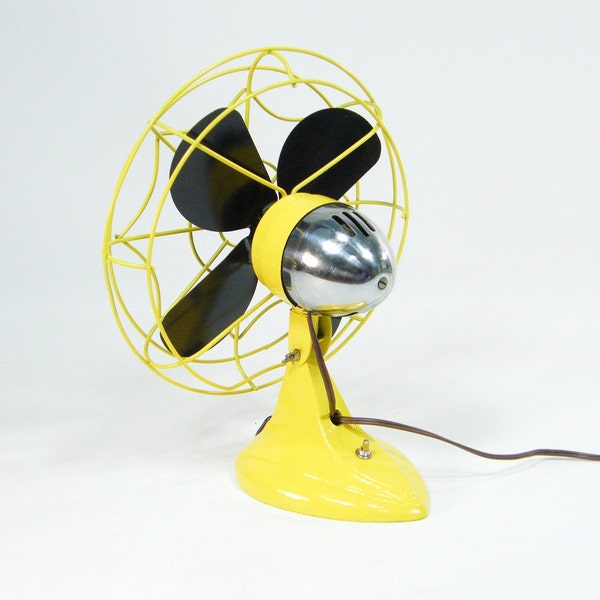 Vintage Electric Fan Yellow and Black