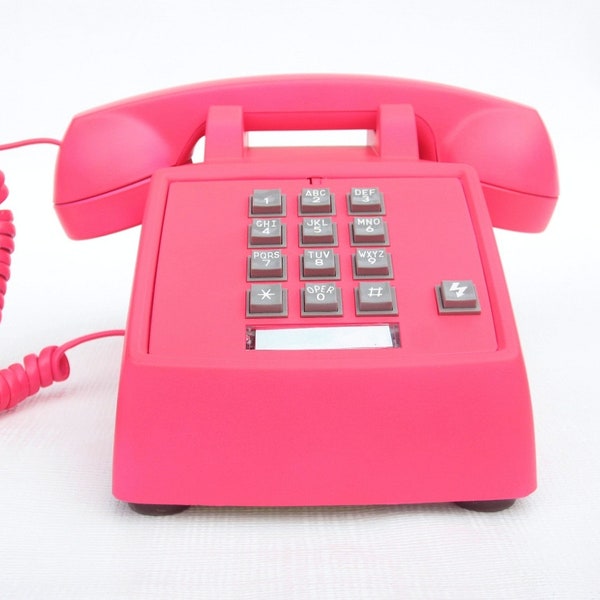 Neon Pink Vintage Phone push button telephone