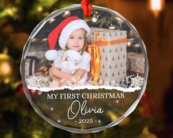 My First Christmas Ornament 2025, Baby Photo Ornament, Personalized Newborn Christmas Gift,Baby Face Picture Ornament,Newborn Christmas Gift