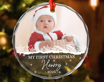 My First Christmas Ornament 2025, Baby Photo Ornament, Personalized Newborn Christmas Gift,Baby Face Picture Ornament,Newborn Christmas Gift