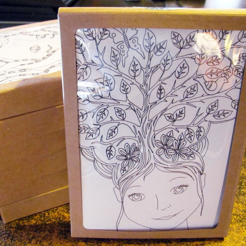 Color your own card set | Etsy