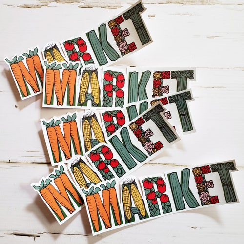 Farmer's Market Sticker Die Cut Sticker Etsy