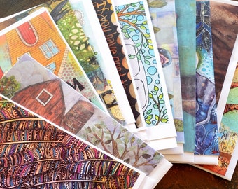 BEST VALUE Grab bag assortment of 12 art print note cards