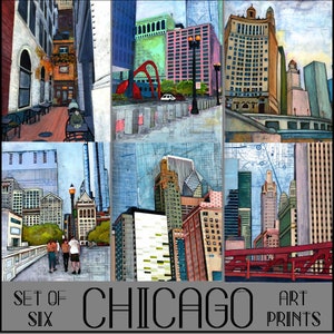 Digital Art Print Chicago Sechser Set