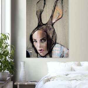 Vibrant Graffiti Rabbit Fine Art Poster - Eco-Friendly Art Print, home decor, wall art, poster, graffiti art, street art, urban decor.