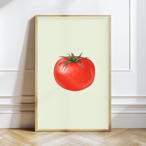 Watercolor Tomato Kitchen Print: Rustic Italian Food Art (Digital Download