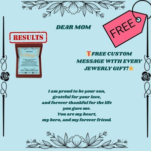 To Dear Mom from Son – Emotional Jewelry Gift with Free Custom Message | Perfect Birthday or Mother's Day Keepsake