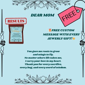 Dear Mom Necklace Gift – Custom Message Card Jewelry for Mom with Elegant Box, Perfect for Birthday, Mother’s Day or Thanks