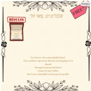 Für meine Schwester Halskette Geschenk - Verbindung der Liebe & Loyalität Schmuck mit Nachrichtenkarte, bedeutungsvolles Andenken für das Herz der Schwester