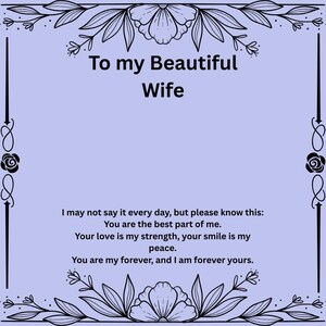 To My Beautiful Wife Double Heart Necklace – Romantic Gift with Message Card for Future Wife, Anniversary, or Wedding Day