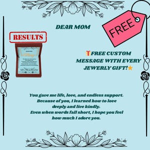 To Dear Mom – Elegant Jewelry Gift with Heartfelt Message | Free Custom Card | Meaningful Gift for Her from Son or Daughter