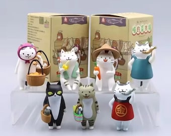 Collectible Resin Cat Figurines – Limited Edition Market Series Miniatures