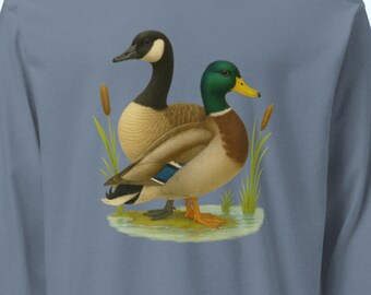 Mallard Duck and Canada Goose Unisex Long-Sleeve T-Shirt (S–3X)