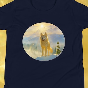 Maglietta per bambini Golden Husky / Maglietta per ragazzi Siberian Husky dagli occhi azzurri (S–XL) / Maglietta Fantasy Dog