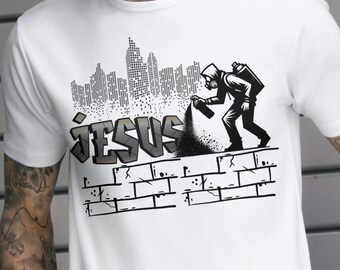 Jesus Graffiti Art T-shirt, Christian Apparel