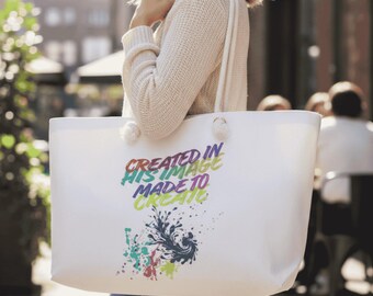 Christliche Einkaufstasche, religiöse Reisetasche, inspirierende Tasche, auf Glauben basierende Damenhandtasche
