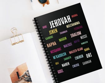 Quaderno a spirale per la fede cristiana, diario motivazionale, regalo religioso, blocco note nero per lo studio della Bibbia, diario di preghiera