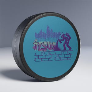 Jesus Graffiti hockey puck for hockey fans, gift for hockey players, Sport Gift for Fans, Ice Hockey Accessories, Christian Sports Decor,