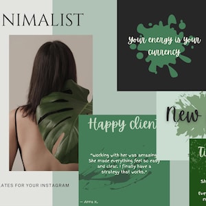 5 Instagram-Vorlagen | Bearbeitbares Canva Bundle | Minimalistisches, neutrales Design für Reisebus & Small Business