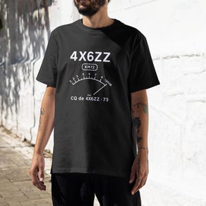 Personalized Ham Radio T-Shirt: Call Sign & Grid Square Design