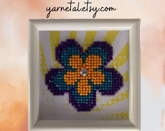 Flower 3D Gem Painting with Frame