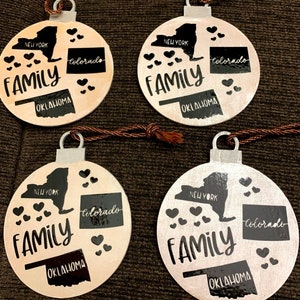 Custom Family Ornament with State Outlines image 3