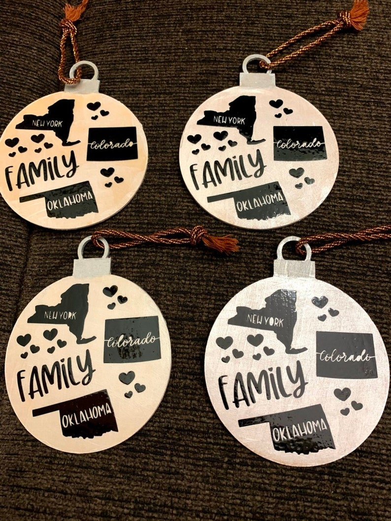 Custom Family Ornament with State Outlines image 3