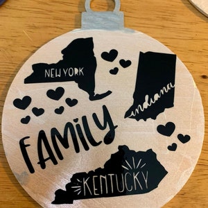 Custom Family Ornament with State Outlines image 2