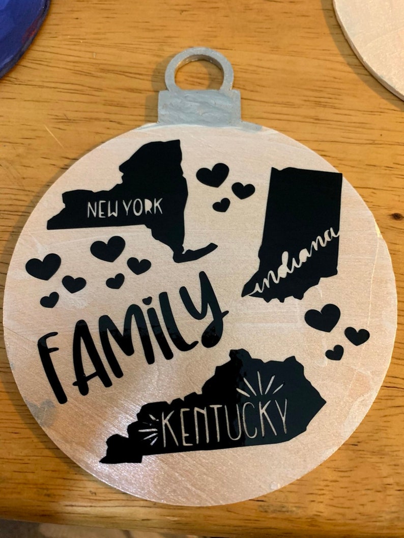 Custom Family Ornament with State Outlines image 2