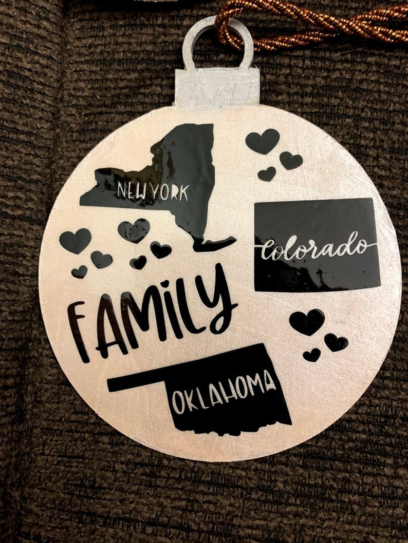 Custom Family Ornament with State Outlines image 4