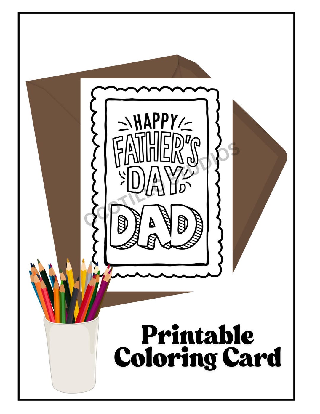 Printable Father’s Day Coloring Card – DIY Foldable Craft for Kids - Etsy