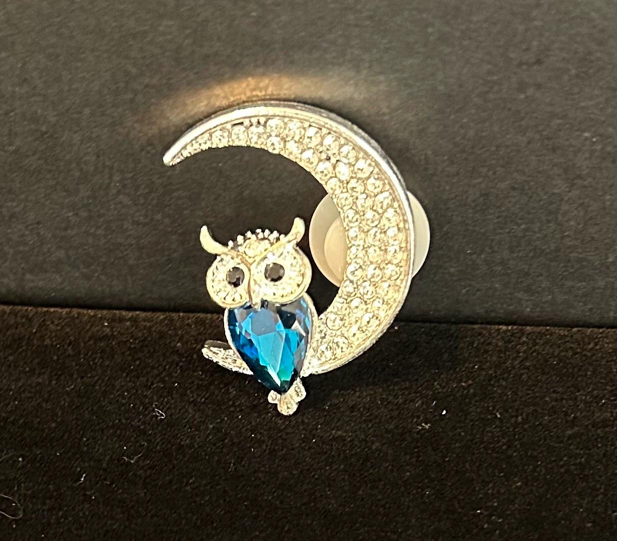 Beautiful Exquisite Owl in Moon Rhinestone Crystal bag charm/Rubber beach bag/Tote/Multipurpose