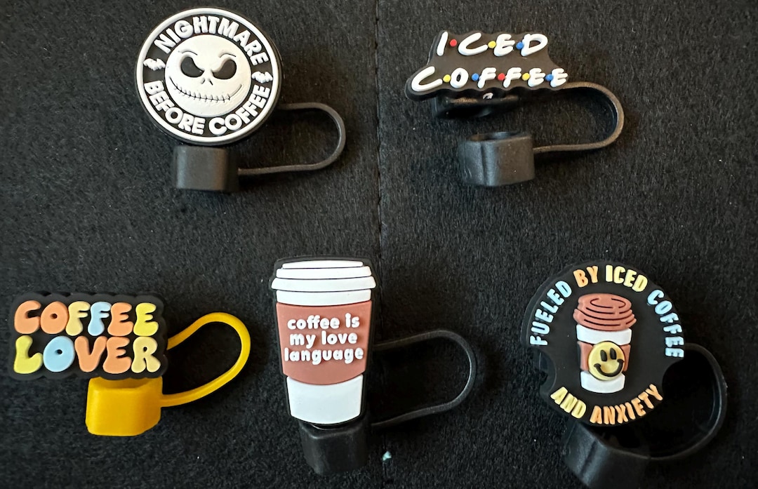 Coffee Lovers Straw Toppers - Etsy