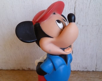 Adorno para tarta de juguete de goma vintage de Mickey Mouse Disney, 5,5" de alto.