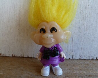 Burger King Glow in the Dark Troll-taarttopper 7" hoog met haar 1993