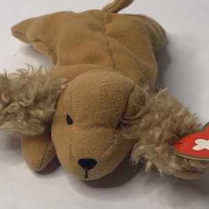 Ty Spunky the Cocker Spaniel Teenie Beanie Babies Plush Dog W/ Tags 4.5" Long 1993 Stuffed Animal Toy McDonalds Happy Meal Toy