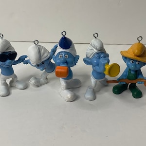 Smurf Christmas Ornaments 3.5&quot; Tall Set of 5