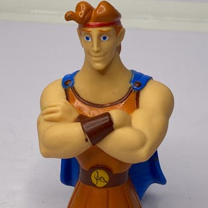 RARE Disney Super Hero Hercules Gladiator Finger Puppet Doll Figure 4&quot; Tall