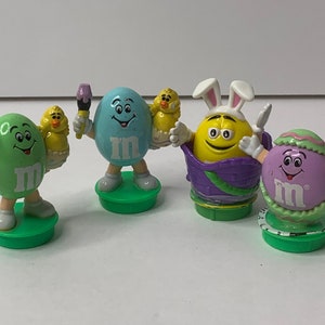 M & M Easter Candy Tube Toppers Ornaments Set of 4 Chipped
