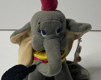 Disney Plush Dumbo Bean Bag Elephant Mouseketoys W/ Tags 10" Tall Stuffed Animal Toy