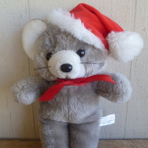 Prestige Toy Corp Plush Christmas Mouse Soft and Cuddly 12&quot; Tall 1985