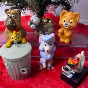 Disney Oliver and Company Christmas Ornaments Set of 6 McDonalds Happy Meal Toys
