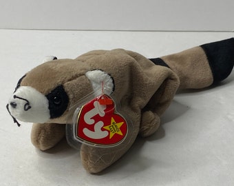 Ty Ringo der Waschbär Mütze Babys Plüsch Waschbär W / Tags 10 "Long 1995 Stofftier Spielzeug