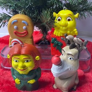 Shrek Christmas Ornaments Set of 5 Handmade from McDonalds Happy Meal Toy
