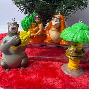 Disney Jungle Book Christmas Ornaments Cake Topper Set of 4 McDonalds Happy Meal Toy
