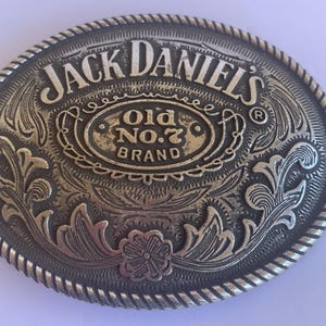 Jack Daniels Old No. 7 Brand Belt Buckle Whisky Collection 3.5&quot; Wide X 2.75 Tall 2005